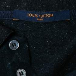 Louis Vuitton Navy Blue Monogram Printed Knit Polo T-Shirt XXL