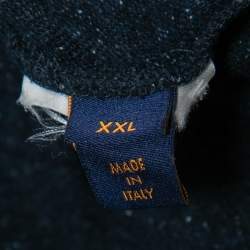Louis Vuitton Navy Blue Monogram Printed Knit Polo T-Shirt XXL