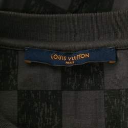 مملوكة مسبقًا Louis Vuitton Grey Damier Print Cotton Crewneck T-Shirt 2XL