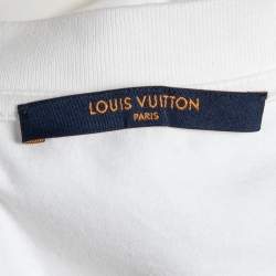 Pre Owned Louis Vuitton White Cotton Logo Printed NBA Short Sleeve T-Shirt S