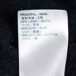 Pre Owned Louis Vuitton Navy Blue Monogram Patterned Knit Polo T-Shirt XL