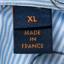 Louis Vuitton Blue Striped Monogram Jacquard Button Front Shirt XL