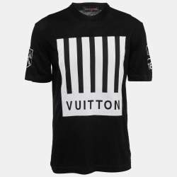 Louis Vuitton Black Pointelle Knit Earth Motif T-Shirt L Louis Vuitton