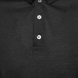 Louis Vuitton Black Pique Knit Polo T-Shirt XL