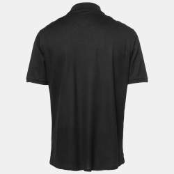 Louis Vuitton Black Pique Knit Polo T-Shirt XL