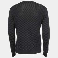 Louis Vuitton Grey Damier Patterned Knit Jumper S