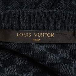 Louis Vuitton Grey Damier Patterned Knit Jumper S