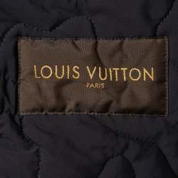 Louis Vuitton Black Synthetic Logo Quilted Bomber Jacket S