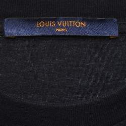 Pre Owned Louis Vuitton Black Cotton Brick Logo T-Shirt XXS