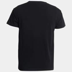 Pre Owned Louis Vuitton Black Cotton Brick Logo T-Shirt XXS