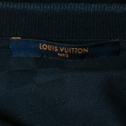 Pre Owned Louis Vuitton Navy Blue Cotton Pique T-Shirt XXL