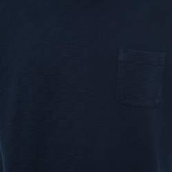 Pre Owned Louis Vuitton Navy Blue Cotton Pique T-Shirt XXL