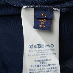 Louis Vuitton Dark Blue Damier Pattern Cotton Polo T-Shirt 5XL