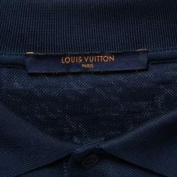 Louis Vuitton Dark Blue Damier Pattern Cotton Polo T-Shirt 5XL Louis ...