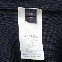 Louis Vuitton Dark Blue Wool Knit Zip Up Sweater XXL