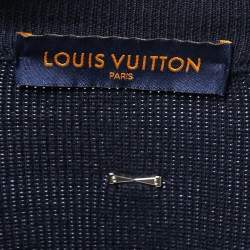 Louis Vuitton Dark Blue Wool Knit Zip Up Sweater XXL