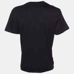 Louis Vuitton Black Brick Logo Printed Cotton Knit Crewneck T-Shirt L