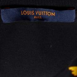 Louis Vuitton Black Brick Logo Printed Cotton Knit Crewneck T-Shirt L