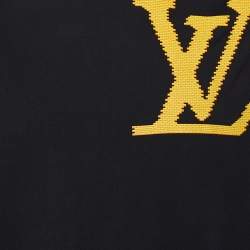 Louis Vuitton Black Brick Logo Printed Cotton Knit Crewneck T-Shirt L