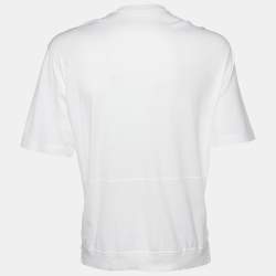 Pre Owned Louis Vuitton White Merci Logo Printed Cotton Knit Oversized T-Shirt S