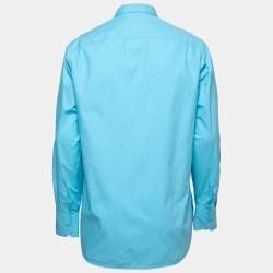 Louis Vuitton Sky Blue Pocket Detail Button Front Shirt M