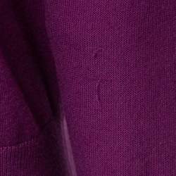 Pre Owned Louis Vuitton Purple Knit V-Neck Jumper L