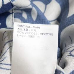 Louis Vuitton Blue Floral Printed Viscose Short Sleeve Shirt XS