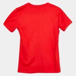 Louis Vuitton Red Patterned Cotton Knit Crew Neck Half Sleeve T-Shirt S -  ShopStyle