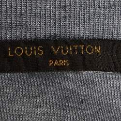 Pre Owned Louis Vuitton Grey  Logo Patch Detail Cotton Knit T-Shirt S
