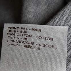 Pre Owned Louis Vuitton Grey  Logo Patch Detail Cotton Knit T-Shirt S