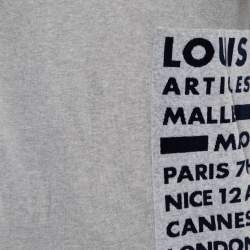 Pre Owned Louis Vuitton Grey  Logo Patch Detail Cotton Knit T-Shirt S