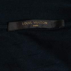 Louis Vuitton Midnight Blue Damier Pattern Cotton Pique Polo T-Shirt S