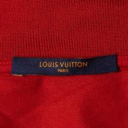 Louis Vuitton Red Logo Embroidered Cotton Pique Polo T-Shirt XL
