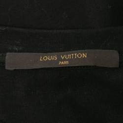 Louis Vuitton Black Printed Cotton Half Sleeve T-Shirt S