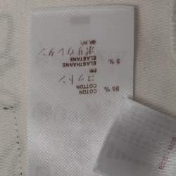 Pre Owned Louis Vuitton White Printed Cotton Crew Neck Half Sleeve T-Shirt S