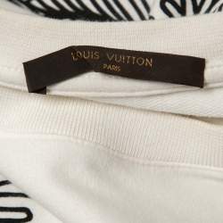 Pre Owned Louis Vuitton White Printed Cotton Crew Neck Half Sleeve T-Shirt S