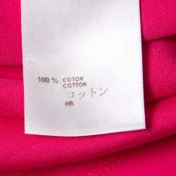 Pre Owned Louis Vuitton Pink Printed Cotton Crew Neck Half Sleeve T-Shirt S
