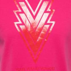Pre Owned Louis Vuitton Pink Printed Cotton Crew Neck Half Sleeve T-Shirt S