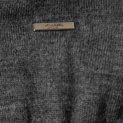 Pre Owned Louis Vuitton Grey Wool Knit Leather Trimmed Crew Neck Jumper S