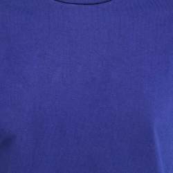 Pre Owned Louis Vuitton Blue Cotton Crew Neck Half SleeveT-Shirt S