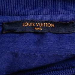 Pre Owned Louis Vuitton Blue Cotton Crew Neck Half SleeveT-Shirt S