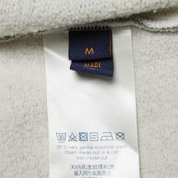 Louis Vuitton Grey Logo Print Cotton Crew Neck Sweatshirt M