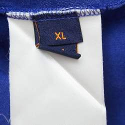 Pre Owned Louis Vuitton Blue Monogram Print Cotton Crew Neck Half Sleeve T-Shirt XL