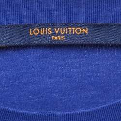 Pre Owned Louis Vuitton Blue Monogram Print Cotton Crew Neck Half Sleeve T-Shirt XL