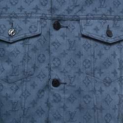 Louis Vuitton Blue Monogram Denim Button Front Jacket L