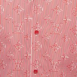 Louis Vuitton Red Logo Print Cotton Button Front Half Sleeve Shirt M