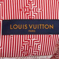 Louis Vuitton Red Logo Print Cotton Button Front Half Sleeve Shirt M