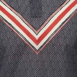 مملوكة مس بقًا Louis Vuitton Navy Blue Checked Cotton Button Front Half Sleeve Shirt M