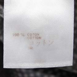 مملوكة مسبقًا Louis Vuitton Navy Blue Checked Cotton Button Front Half Sleeve Shirt M