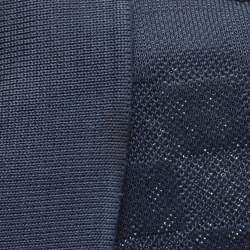 Pre Owned Louis Vuitton Navy Blue Damier Cotton Polo T-Shirt L